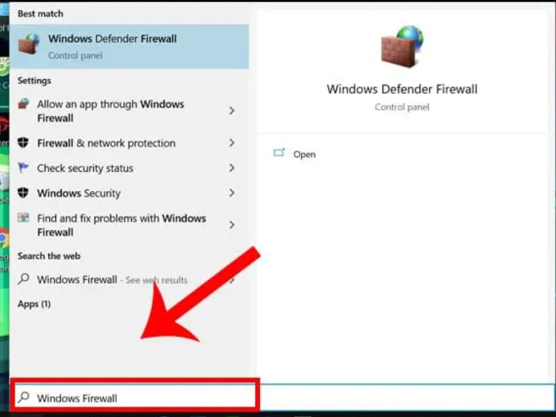 Tắt tường lửa Windows để tránh chặn Roblox