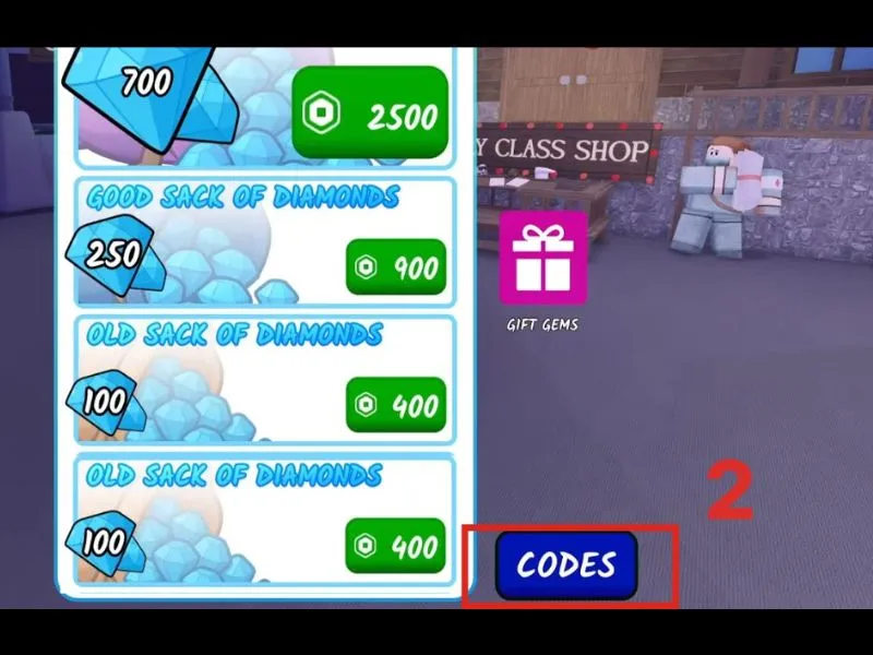 Chọn chữ CODES