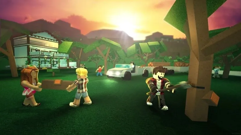 Gameplay Chặt Cây Và Thu Thập Gỗ Trong Lumber Tycoon 2