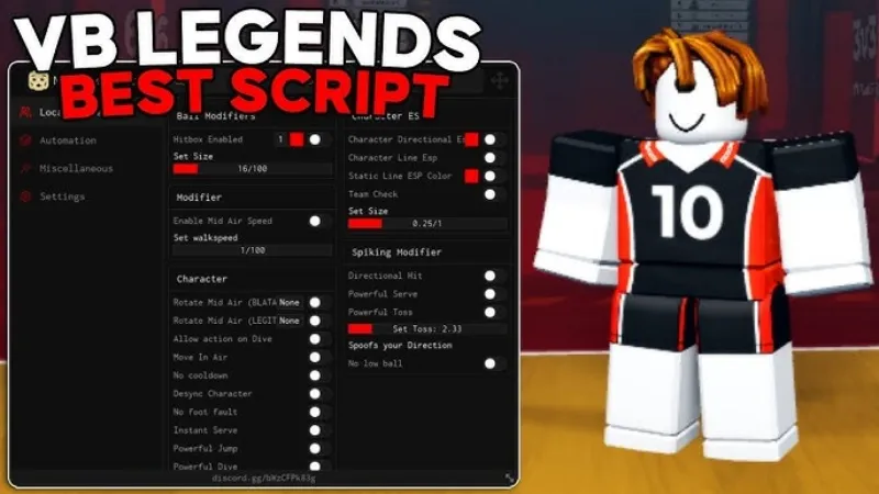 Một Số Tính Năng Nổi Bật Có Trong Script Volleyball Legends